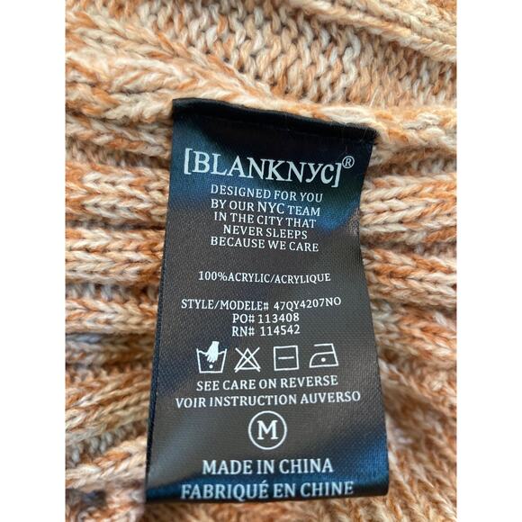 BlankNYC Soft Crew Neck Rib Knit Pullover Sweater Sz Medium Toffee Heather NWT - Picture 7 of 8
